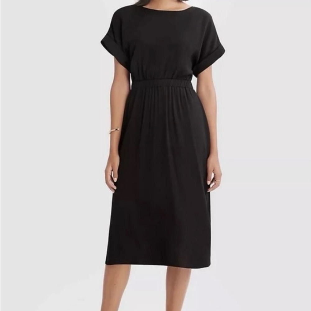Ann Taylor Elegant Black Tie-Back cut out dress